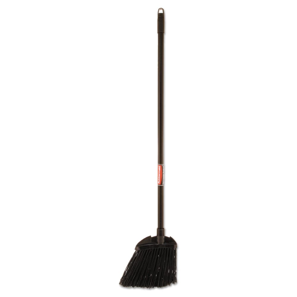 Angled Lobby Broom, Poly Bristles, 35" Handle, Black - Image 4