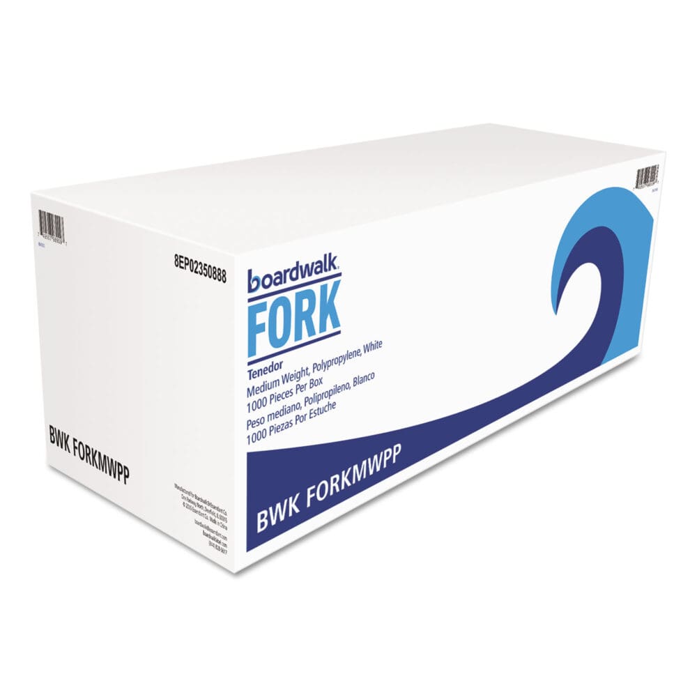 Mediumweight Polypropylene Cutlery, Fork, White, 1000/Carton - Image 3