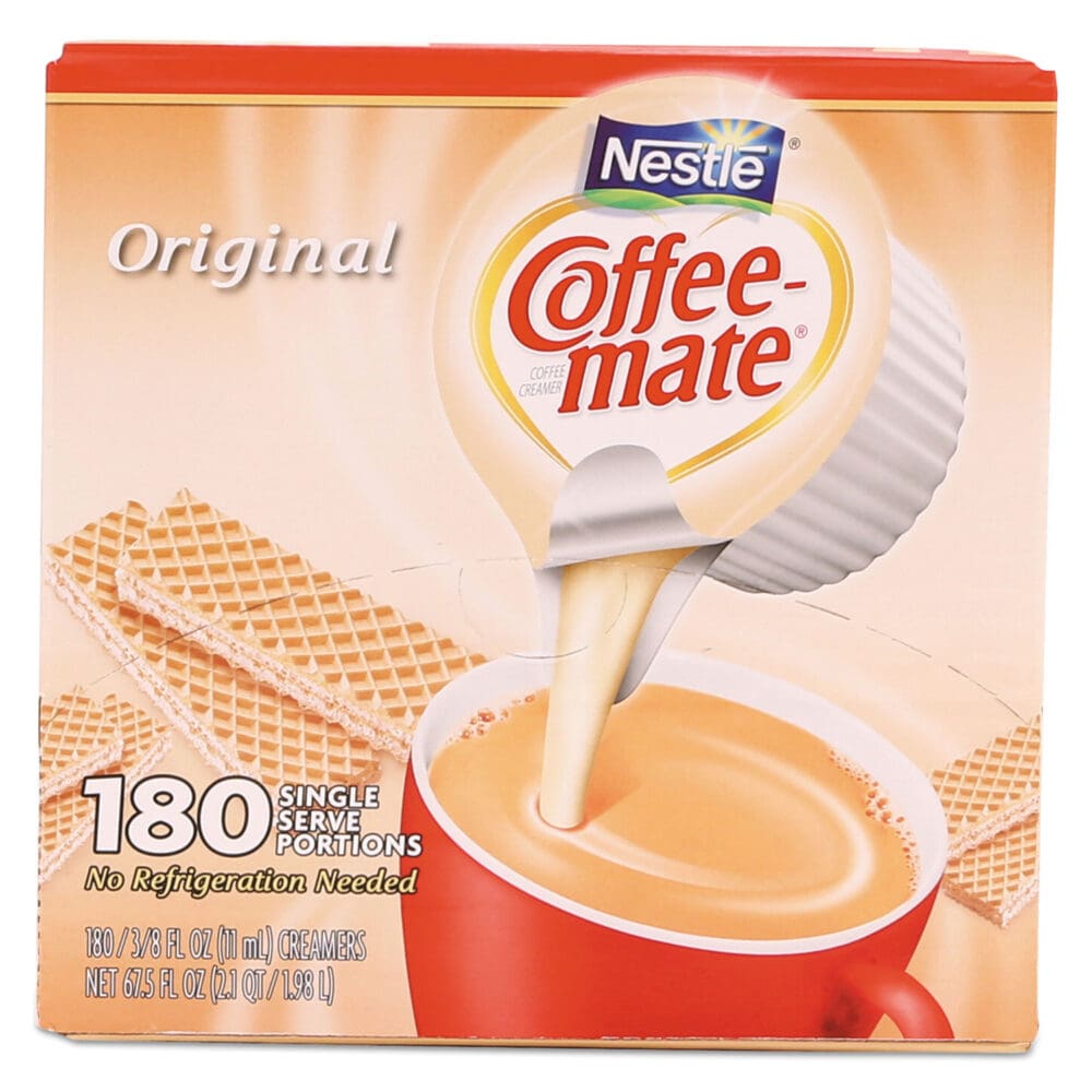 Liquid Coffee Creamer, Original, 0.38 oz Mini Cups, 180/Carton - Image 2