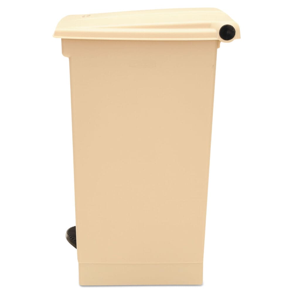 Indoor Utility Step-On Waste Container, 12 gal, Plastic, Beige - Image 10