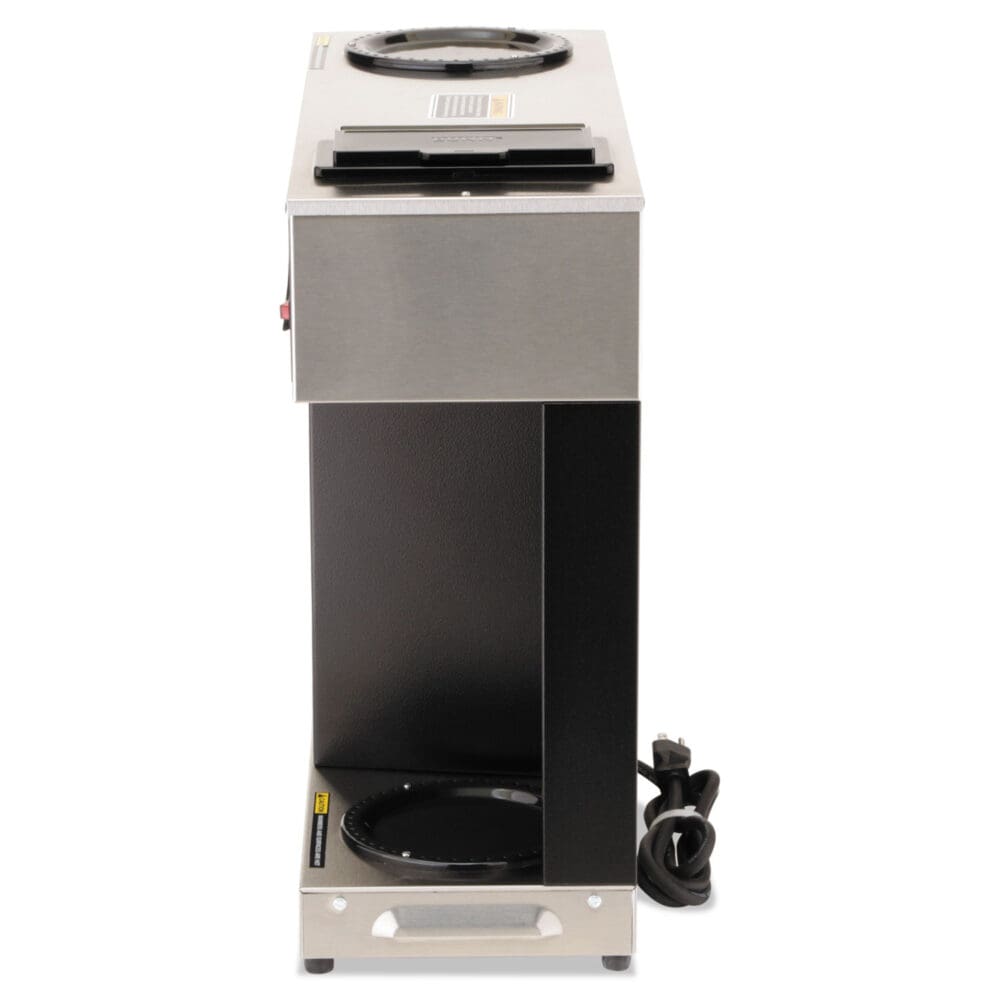 Pour-O-Matic Three-Burner Pour-Over Coffee Brewer, 12-Cup, Stainless Steel, Black - Image 4
