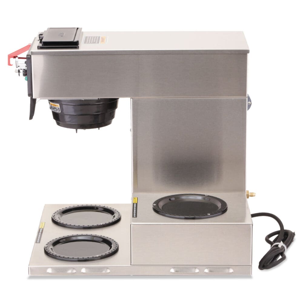 CWTF-3 Three Burner Automatic Coffee Brewer, 12-Cup, Black/Stainless Steel - Image 2