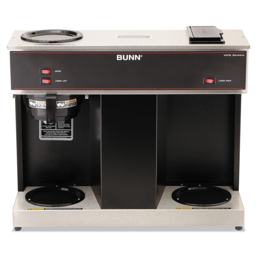 Pour-O-Matic Three-Burner Pour-Over Coffee Brewer, 12-Cup, Stainless Steel, Black - Image 3