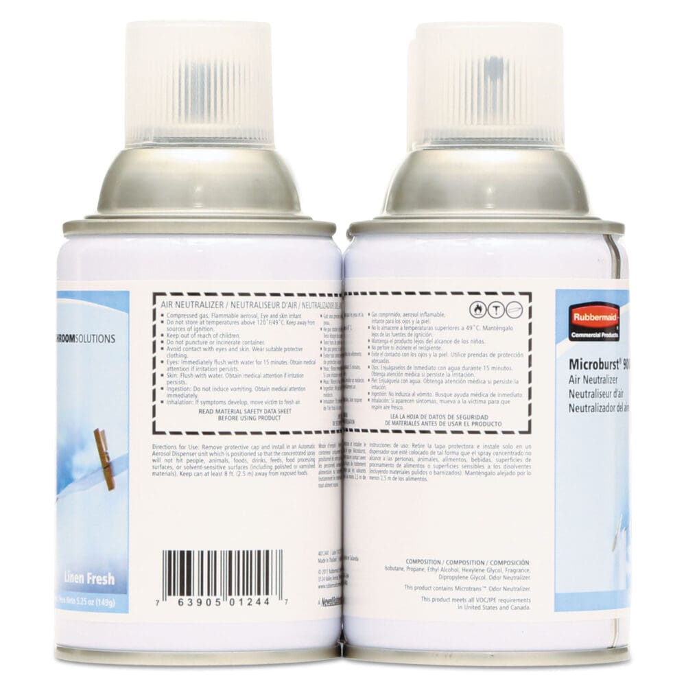 TC Microburst 9000 Air Freshener Refill, Linen Fresh, 5.3 oz Aerosol Spray, 4/Carton - Image 3