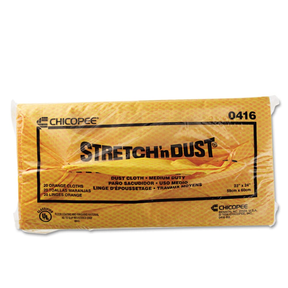 Stretch 'n Dust Cloths, 23.25 x 24, Orange/Yellow, 20/Bag, 5 Bags/Carton - Image 3