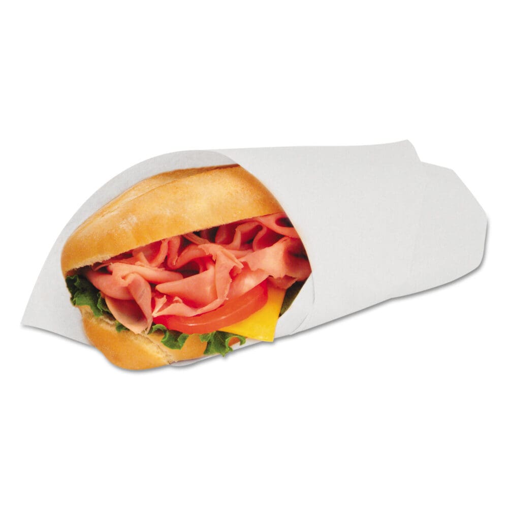 Grease-Resistant Paper Wraps and Liners, 12 x 12, White, 1,000/Box, 5 Boxes/Carton - Image 3