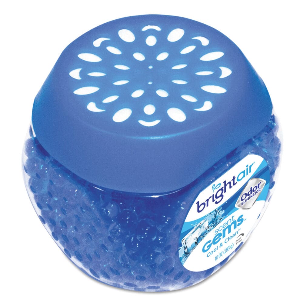 Scent Gems Odor Eliminator, Cool and Clean, Blue, 10 oz Jar, 6/Carton - Image 2