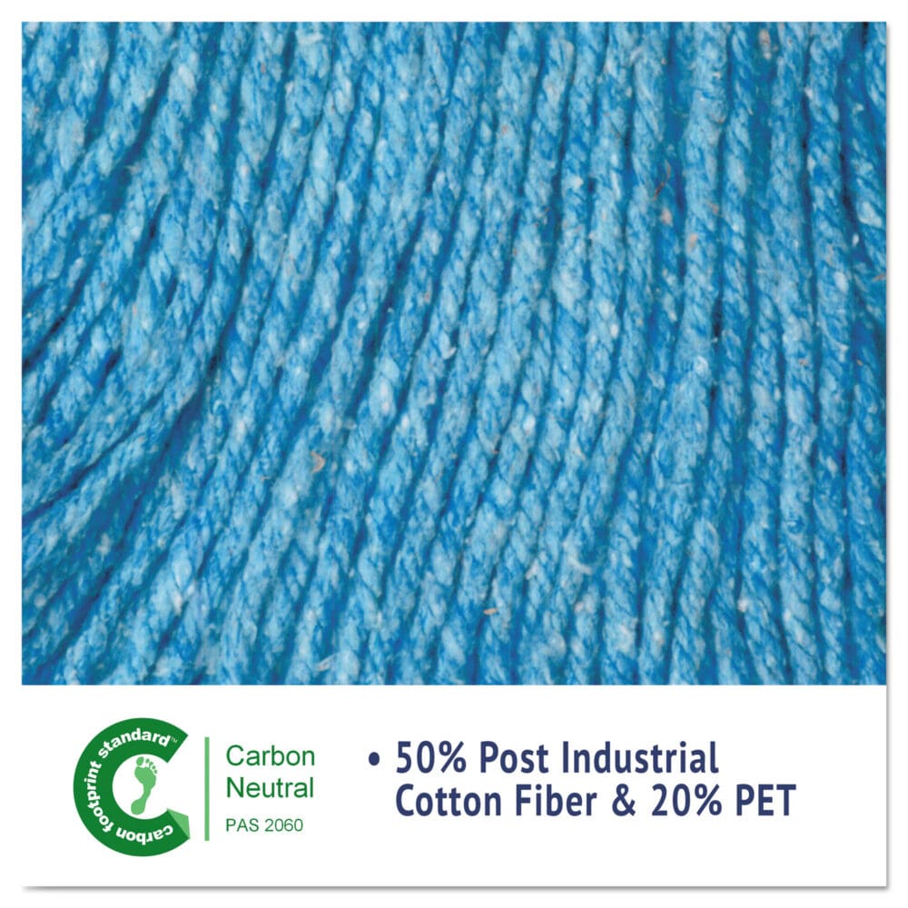 Super Loop Wet Mop Head, Cotton/Synthetic Fiber, 5" Headband, Medium Size, Blue - Image 5