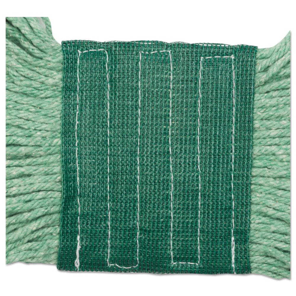 Super Loop Wet Mop Head, Cotton/Synthetic Fiber, 5" Headband, Medium Size, Green, 12/Carton - Image 9