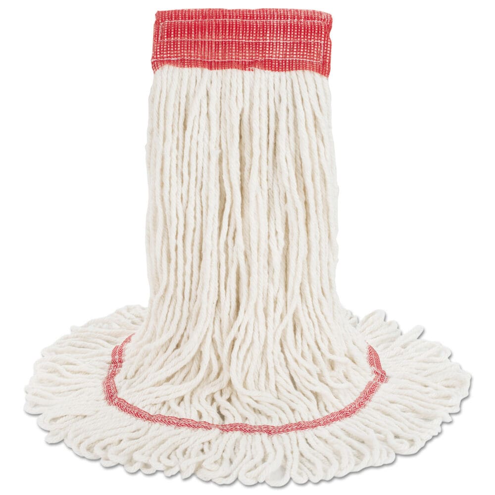 Super Loop Wet Mop Head, Cotton/Synthetic Fiber, 5" Headband, Large Size, White, 12/Carton - Image 7
