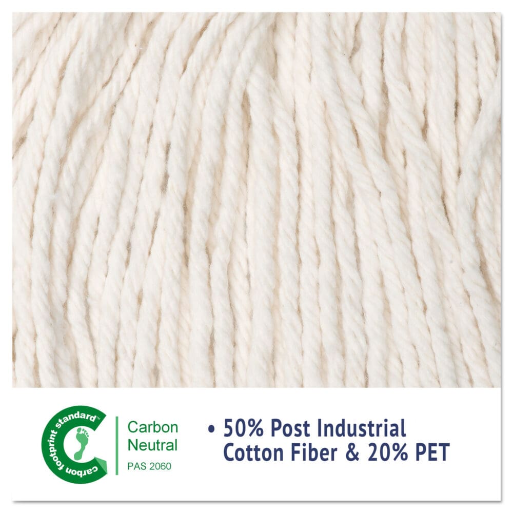 Super Loop Wet Mop Head, Cotton/Synthetic Fiber, 5" Headband, Large Size, White - Image 4