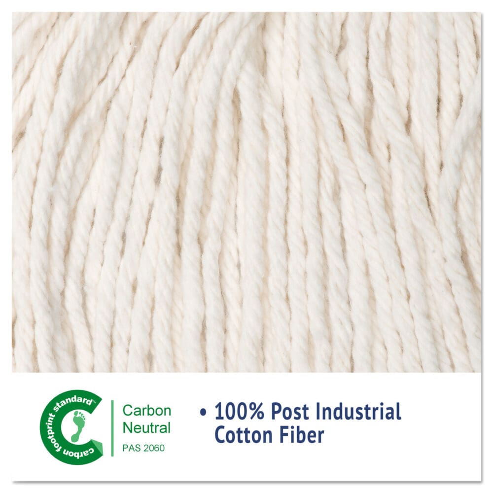 Cut-End Wet Mop Head, Cotton, #16, White, 12/Carton - Image 5