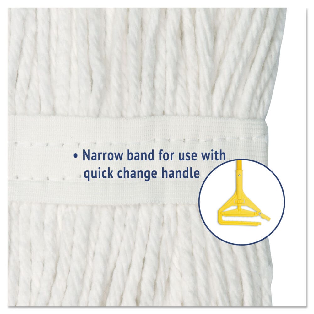 Cut-End Wet Mop Head, Rayon, No. 24, White - Image 3