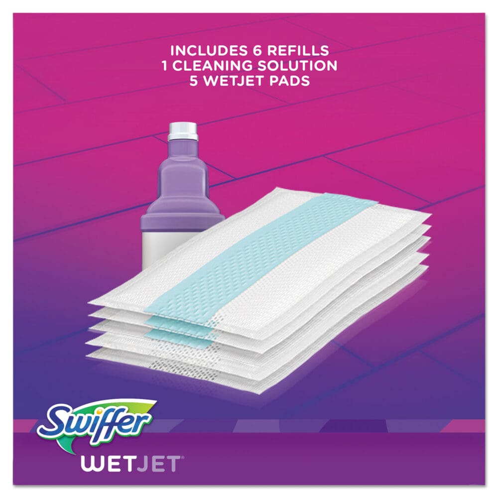 WetJet Mop, 11 x 5 White Cloth Head, 46" Purple/Silver Aluminum/Plastic Handle - Image 4