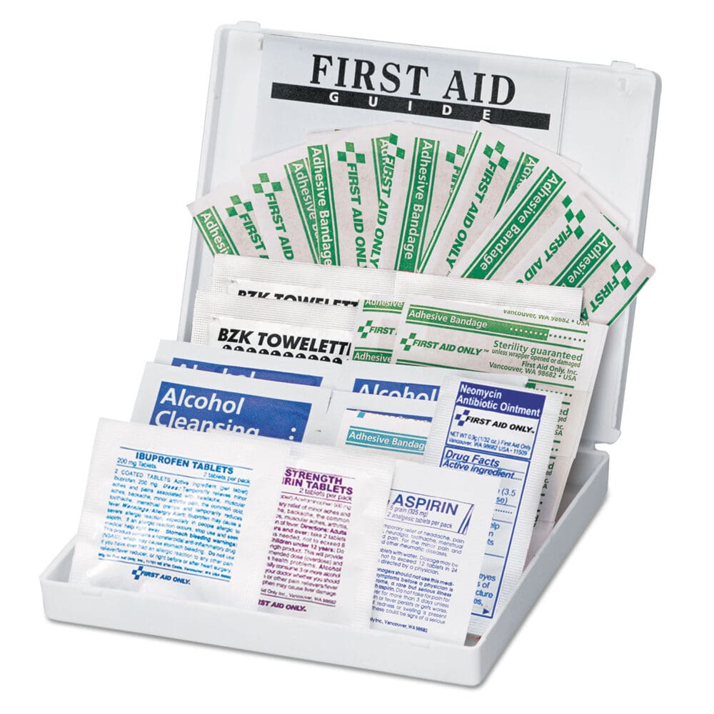 All-Purpose First Aid Kit, 34 Pieces, 3.74 x 4.75, 34 Pieces, Plastic Case - Image 2