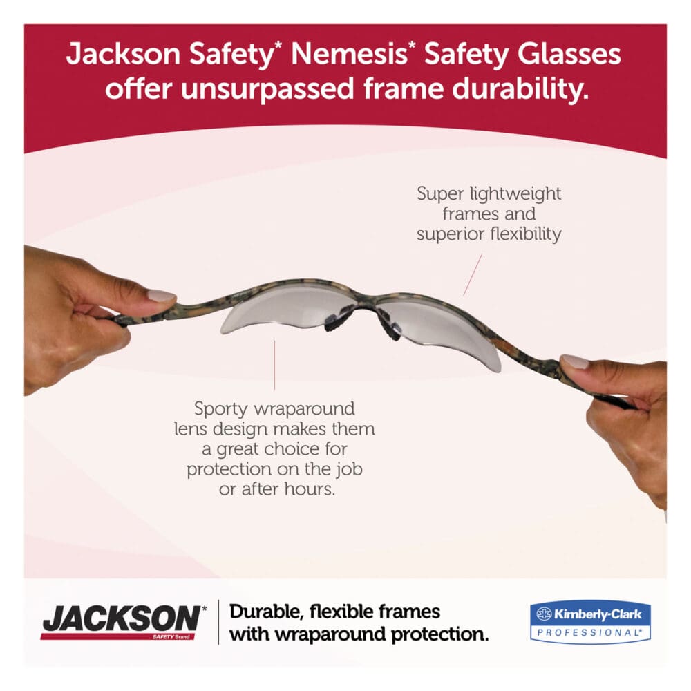 Nemesis Safety Glasses, Black Frame, Blue Mirror Lens - Image 5