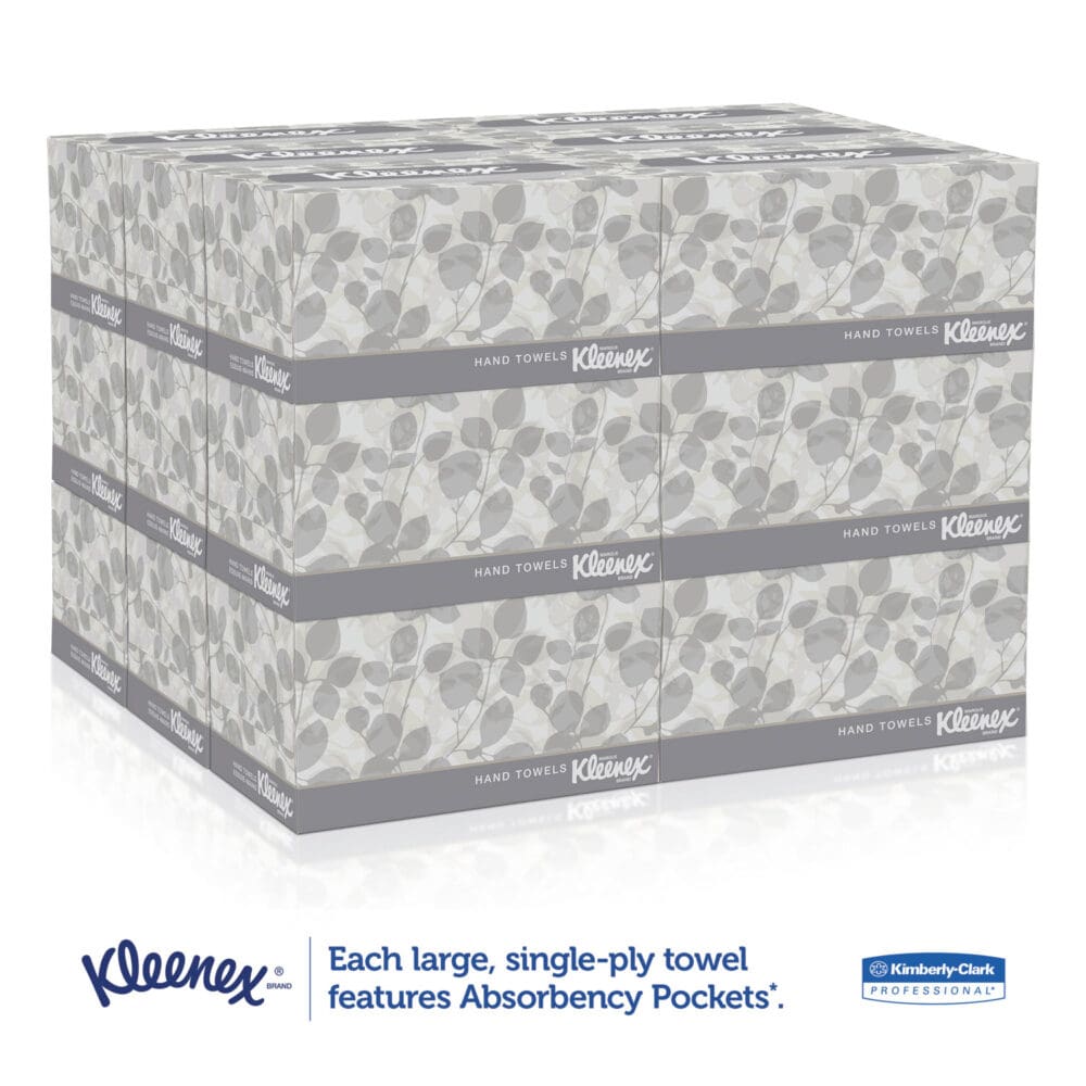 Hand Towels, POP-UP Box, Cloth, 1-Ply, 9 x 10.5, Unscented, White, 120/Box, 18 Boxes/Carton - Image 3