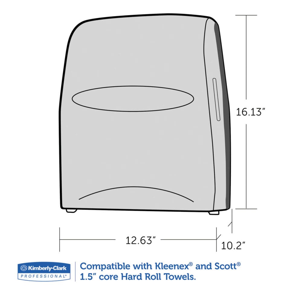 Sanitouch Hard Roll Towel Dispenser, 12.63 x 10.2 x 16.13, Smoke - Image 3