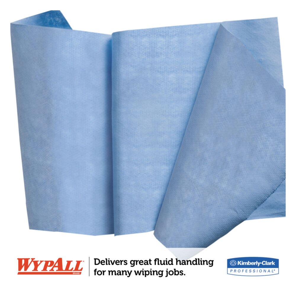 X90 Cloths, Jumbo Roll, 2-Ply, 11.1 x 13.4, Denim Blue, 450/Roll - Image 2