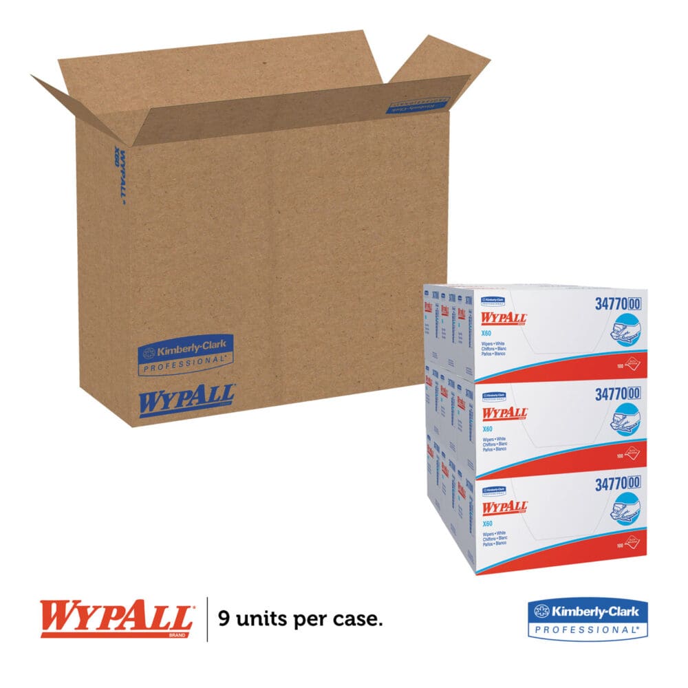 General Clean X60 Cloths, 1/4 Fold, 11 x 23, White, 100/Box, 9 Boxes/Carton - Image 6