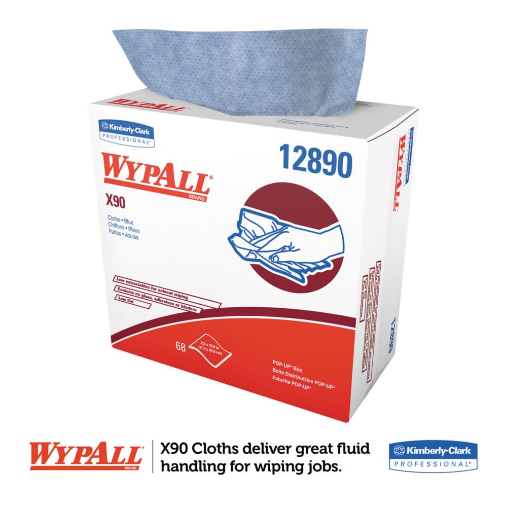 X90 Cloths, POP-UP Box, 2-Ply, 8.3 x 16.8, Denim Blue, 68/Box, 5 Boxes/Carton - Image 2