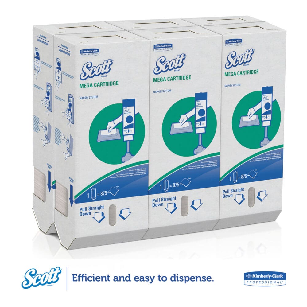 MegaCartridge Napkins, 1-Ply, 8 2/5 x 6 1/2, White, 875/Pack, 6 Packs/Carton - Image 2