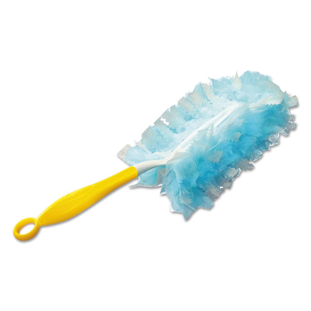 Dusters Starter Kit, Dust Lock Fiber, 6" Handle, Blue/Yellow, 6/Carton - Image 3