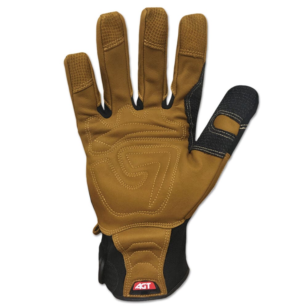 Ranchworx Leather Gloves, Black/Tan, Large - Image 2