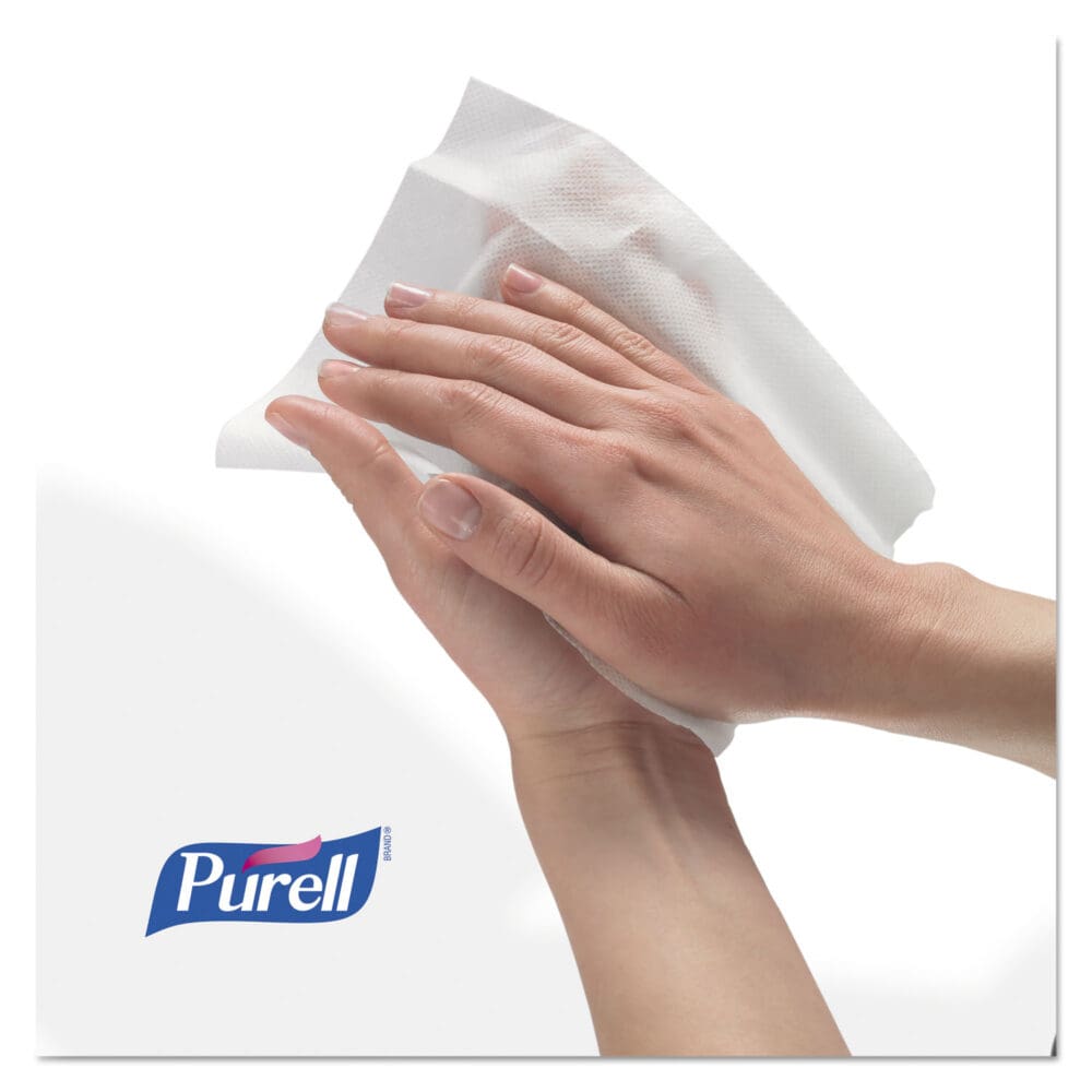 Premoistened Hand Sanitizing Wipes, Cloth, 5.75 x 7, Fresh Citrus, White, 100/Canister - Image 4