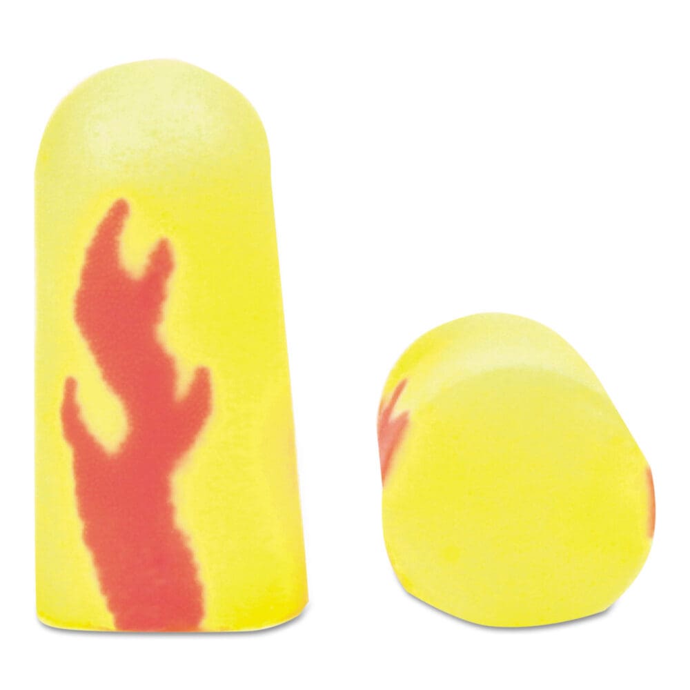 E-A-Rsoft Blasts Earplugs, Cordless, Foam, Yellow Neon/Red Flame, 200 Pairs/Box - Image 3