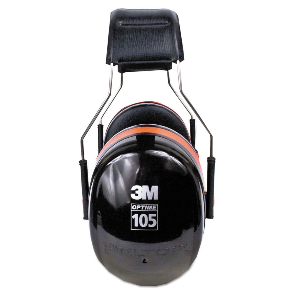 PELTOR OPTIME 105 High Performance Ear Muffs H10A, 30 dB NRR, Black/Red - Image 3
