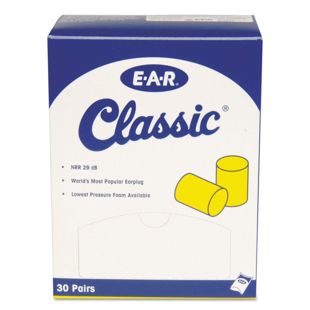 E-A-R Classic Earplugs, Pillow Paks, Cordless, PVC Foam, Yellow, 30 Pairs/Box - Image 3