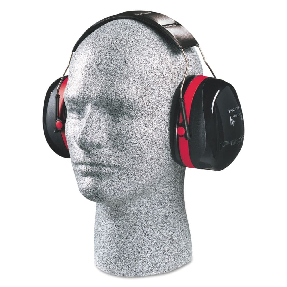 PELTOR OPTIME 105 High Performance Ear Muffs H10A, 30 dB NRR, Black/Red - Image 5