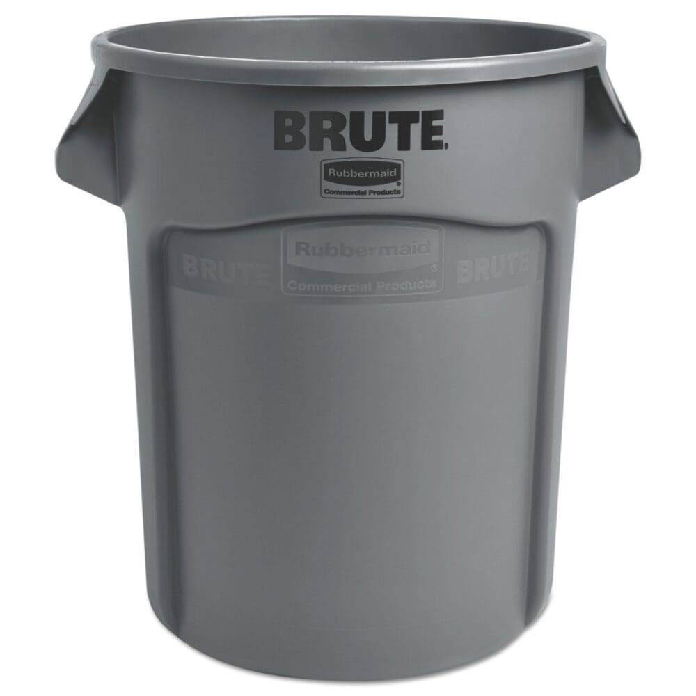 Vented Round Brute Container, 20 gal, Plastic, Gray - Image 3