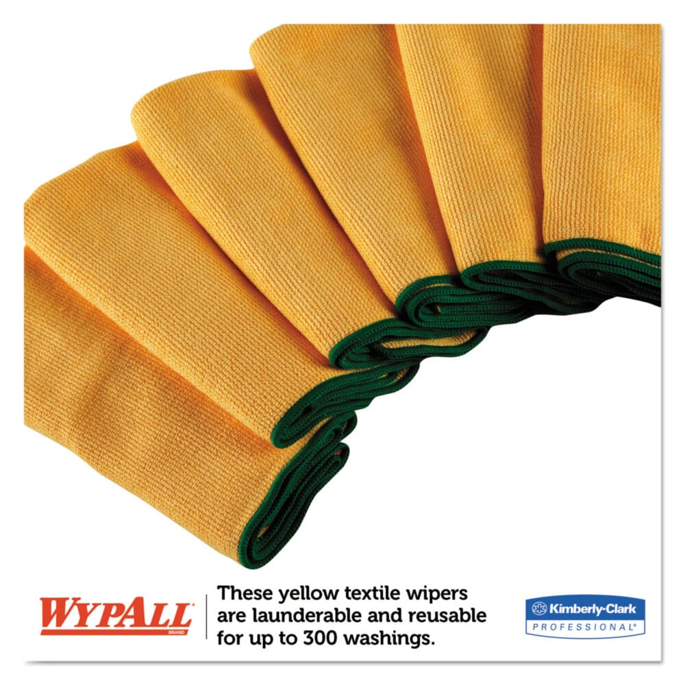 Microfiber Cloths, Reusable, 15.75 x 15.75, Yellow, 24/Carton - Image 3