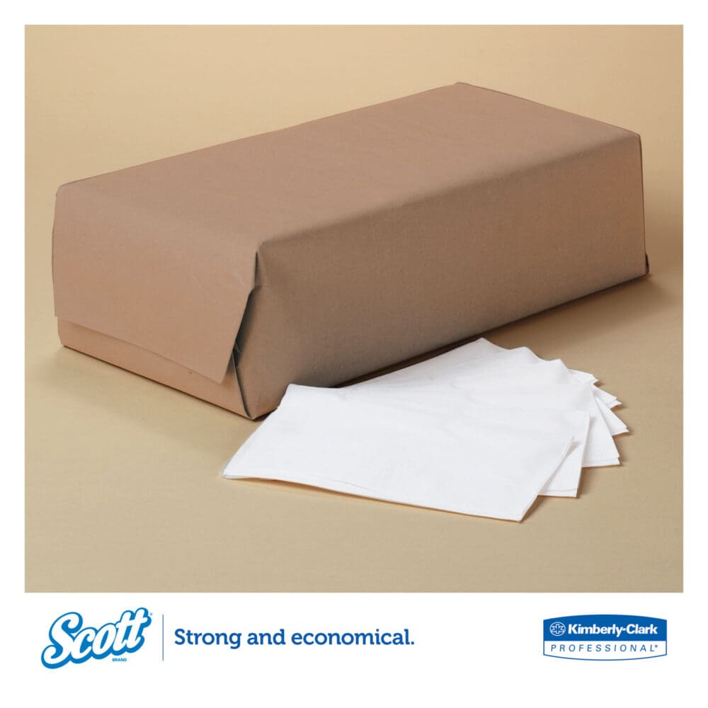 1/8-Fold Dinner Napkins, 2-Ply, 17 x 14 63/100, White, 300/Pack, 10 Packs/Carton - Image 3