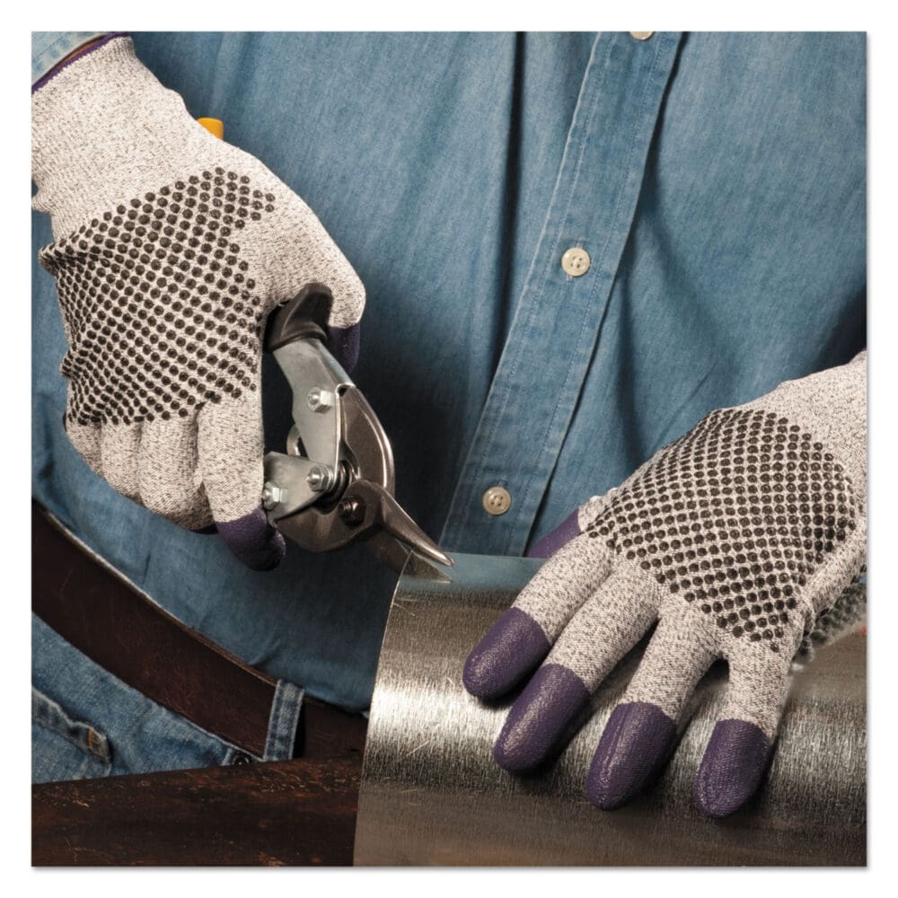 G60 PURPLE NITRILE Cut Resistant Glove, 220mm Length, Small/Size 7, Blue/White, Pair - Image 2