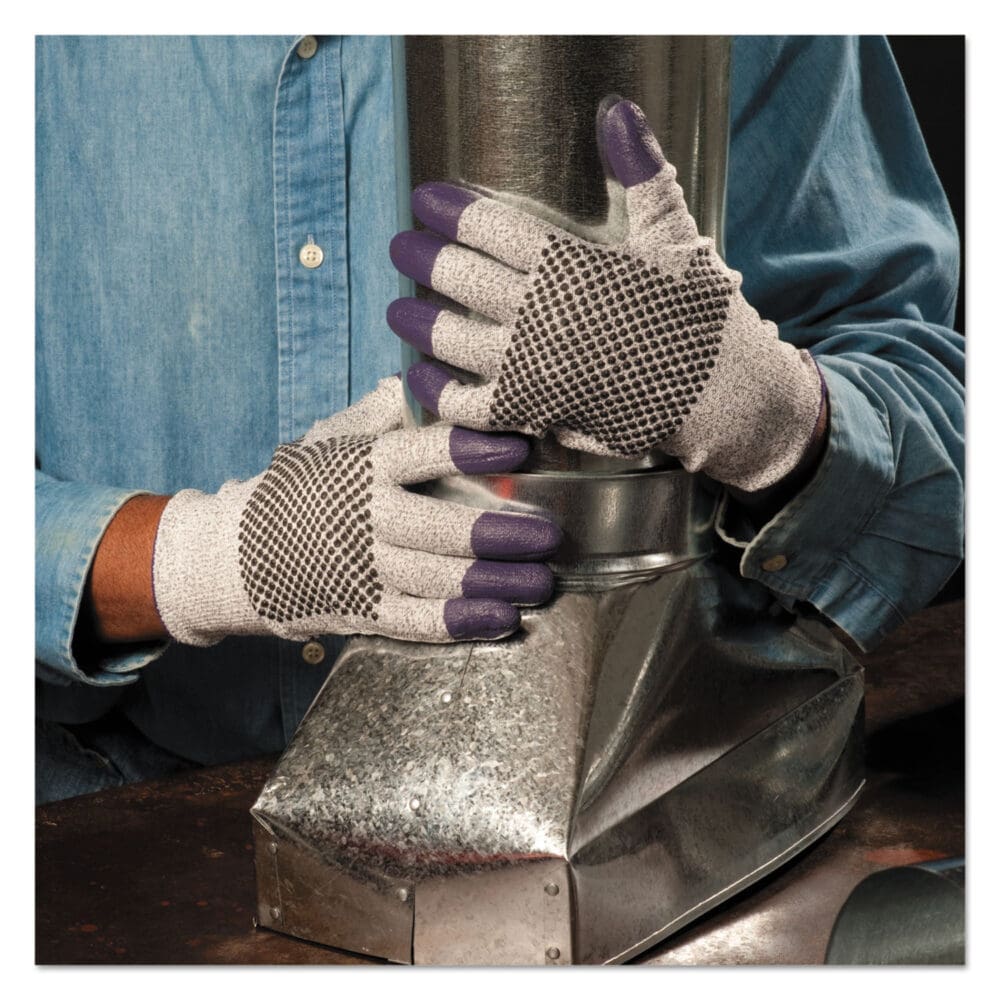 G60 PURPLE NITRILE Cut Resistant Glove, 220mm Length, Small/Size 7, Blue/White, Pair - Image 6