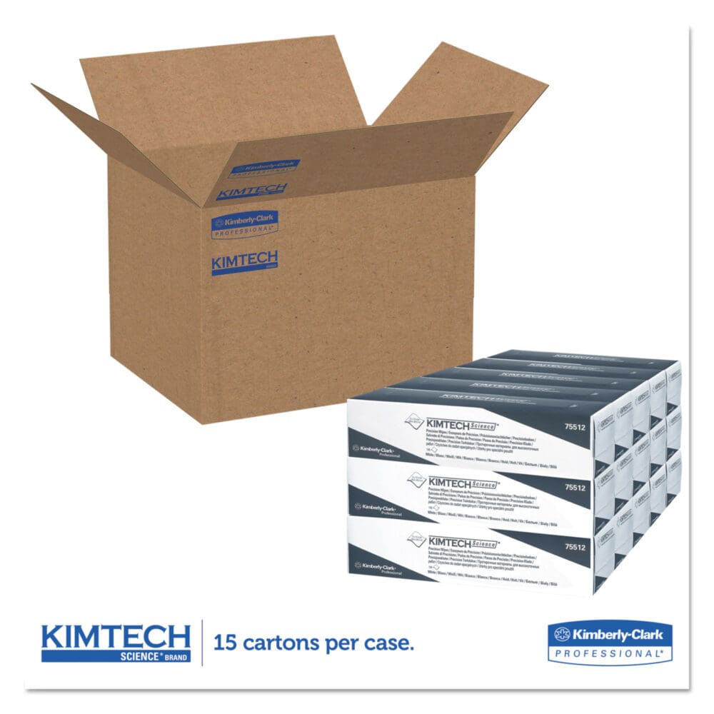 Precision Wipers, POP-UP Box, 1-Ply, 11.8 x 11.8, Unscented, White, 196/Box, 15 Boxes/Carton - Image 6