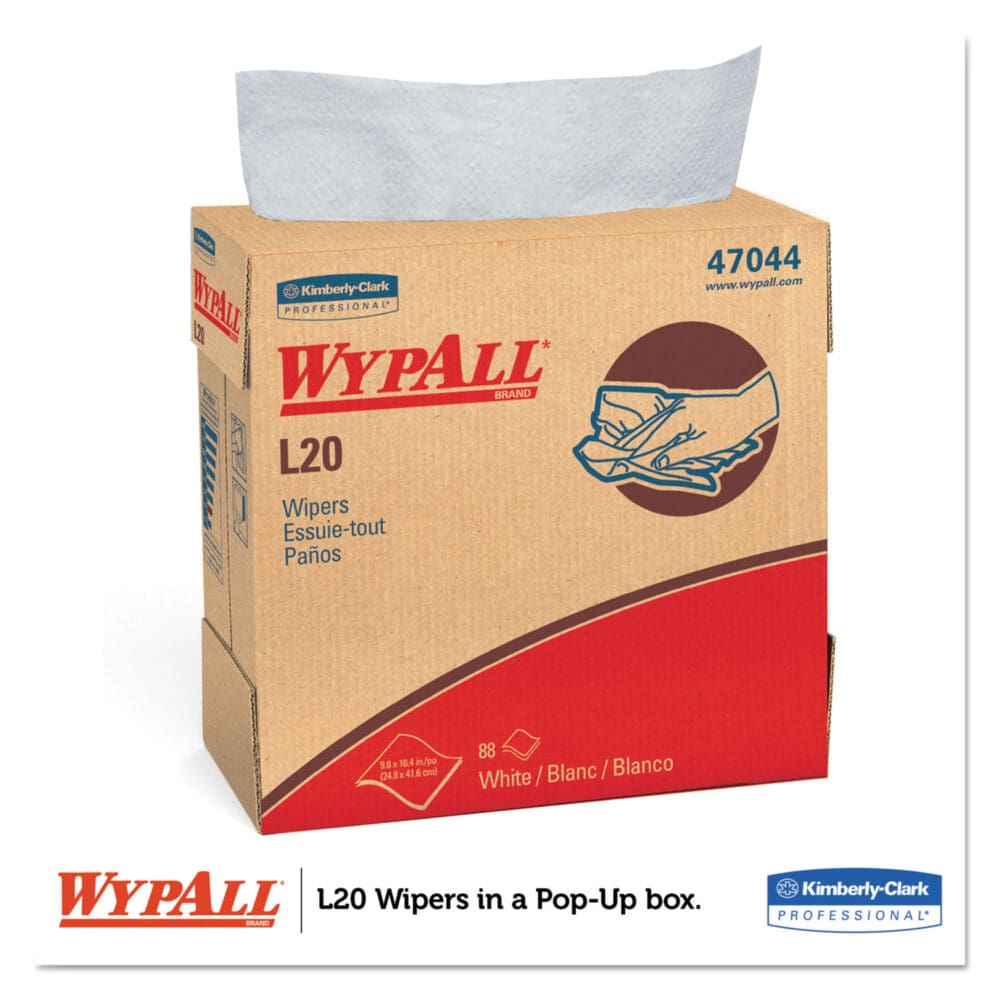 L20 Towels, POP-UP Box, 4-Ply, 9.1 x 16.8, Unscented, White, 88/Box, 10 Boxes/Carton - Image 2