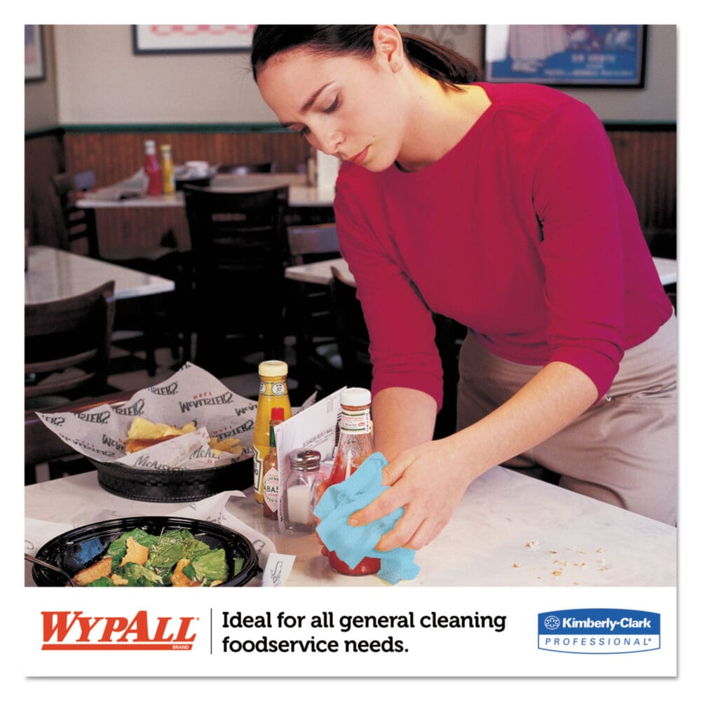 X70 Foodservice Towels, 1/4 Fold, 12.5 x 23.5, Unscented, Blue, 300/Carton - Image 4