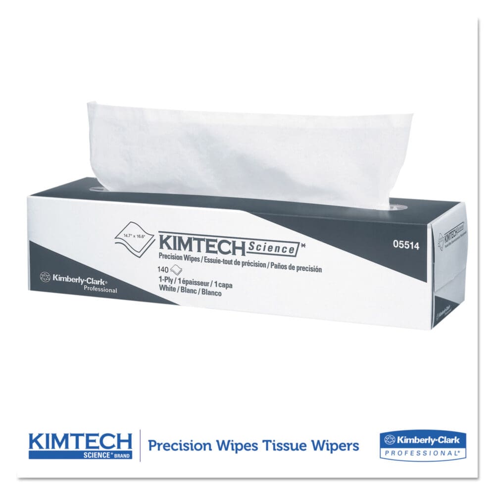 Precision Wiper, POP-UP Box, 1-Ply, 14.7 x 16.6 Unscented, White, 144/Box - Image 2