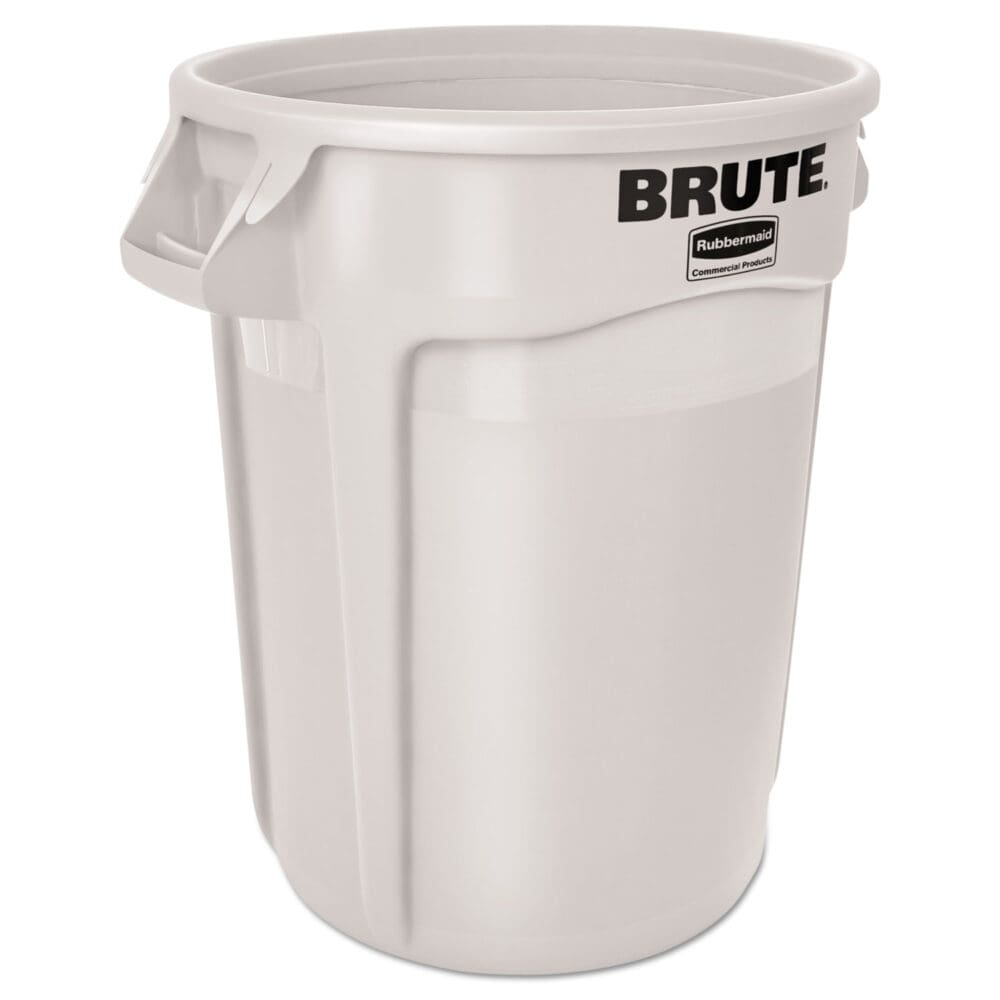 Vented Round Brute Container, 20 gal, Plastic, White - Image 6
