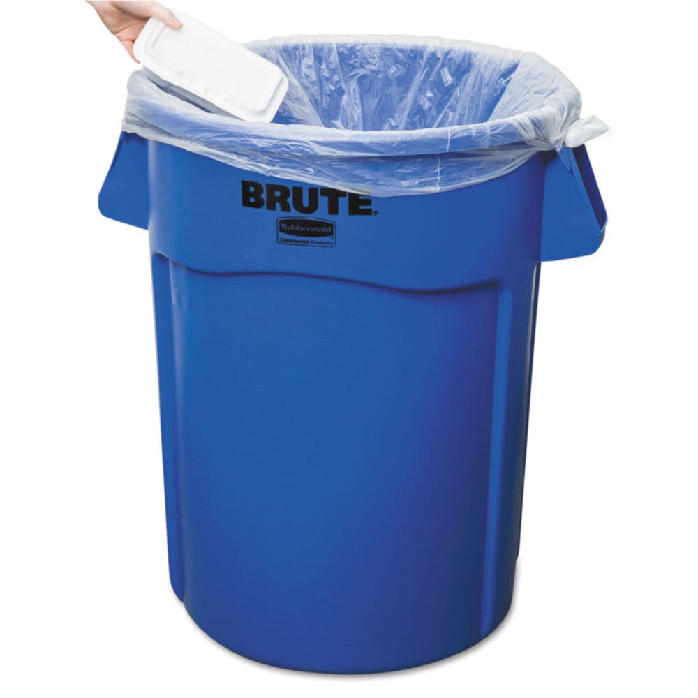 Vented Round Brute Container, 44 gal, Plastic, Blue - Image 2