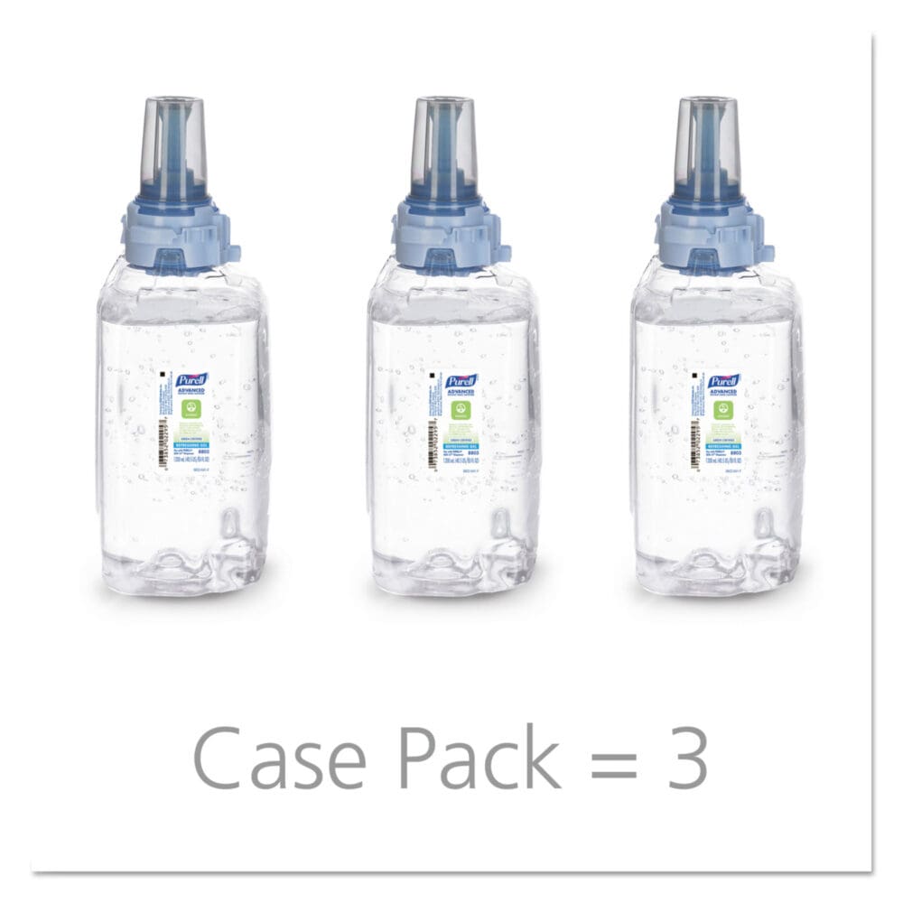 Advanced Hand Sanitizer Green Certified Gel Refill, For ADX-12 Dispensers, 1,200 mL, Fragrance-Free, 3/Carton - Image 8