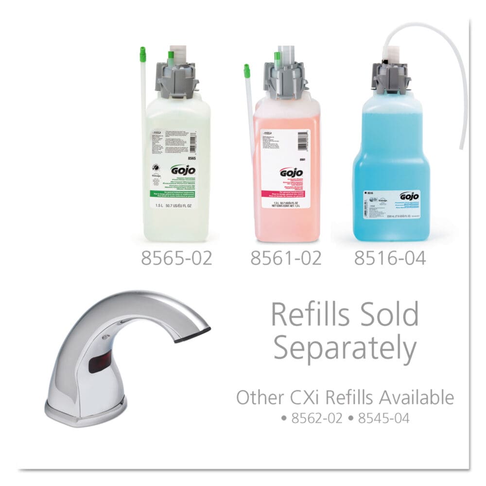CXi Touch Free Counter Mount Soap Dispenser, 1,500 mL/2,300 mL, 2.25 x 5.75 x 9.39, Chrome - Image 4
