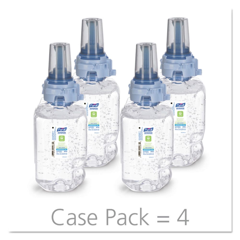 Advanced Hand Sanitizer Green Certified Gel Refill, For ADX-7 Dispensers, 700 mL, Fragrance-Free, 4/Carton - Image 8