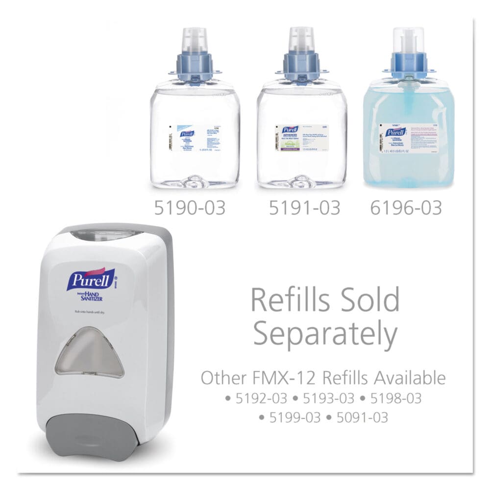 FMX-12 Foam Hand Sanitizer Dispenser, 1,200 mL Refill, 6.6 x 5.13 x 11, White - Image 11