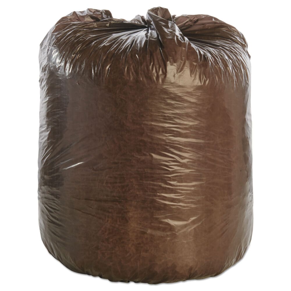 Controlled Life-Cycle Plastic Trash Bags, 39 gal, 1.1 mil, 33" x 44", Brown, 40/Box - Image 8
