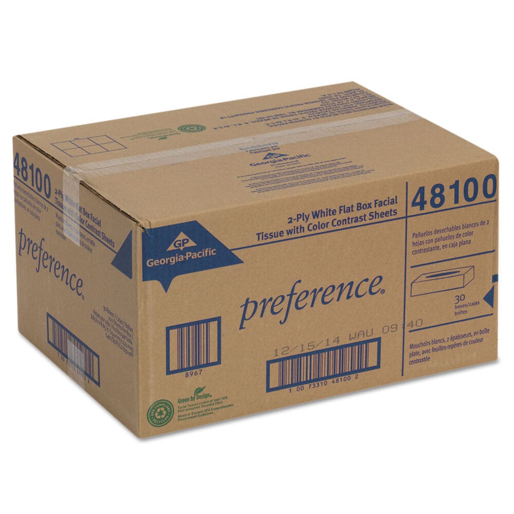 Pacific Blue Select Facial Tissue, 2-Ply, White, Flat Box, 100 Sheets/Box, 30 Boxes/Carton - Image 5